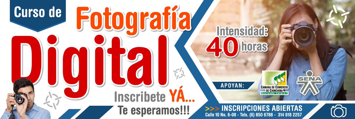 CCChinchi's tweet photo. La #CCChinchi y el SENA, te invitan al curso de Fotografía Digital. Inscríbete YÁ... Te esperamos! https://t.co/wehG7XkGpB