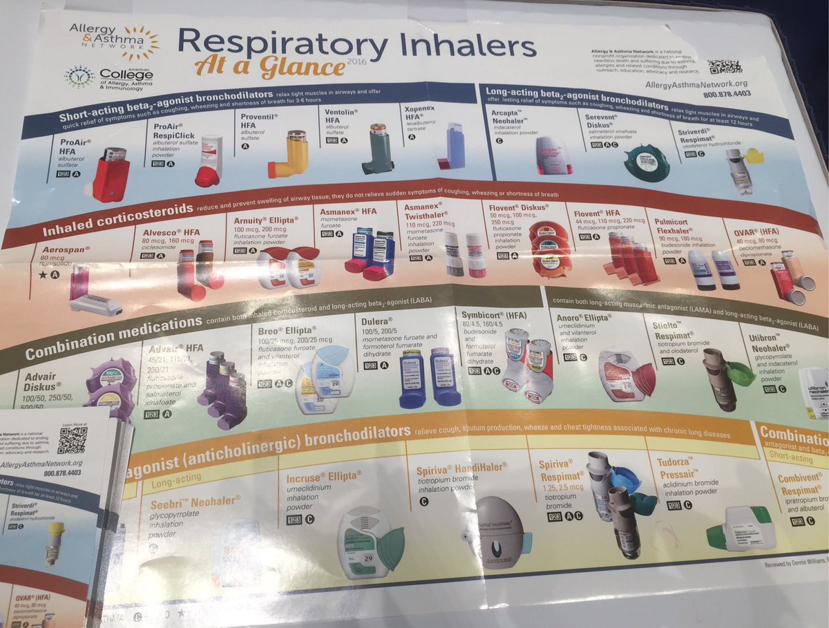 Allergy And Asthma Network Inhaler Chart