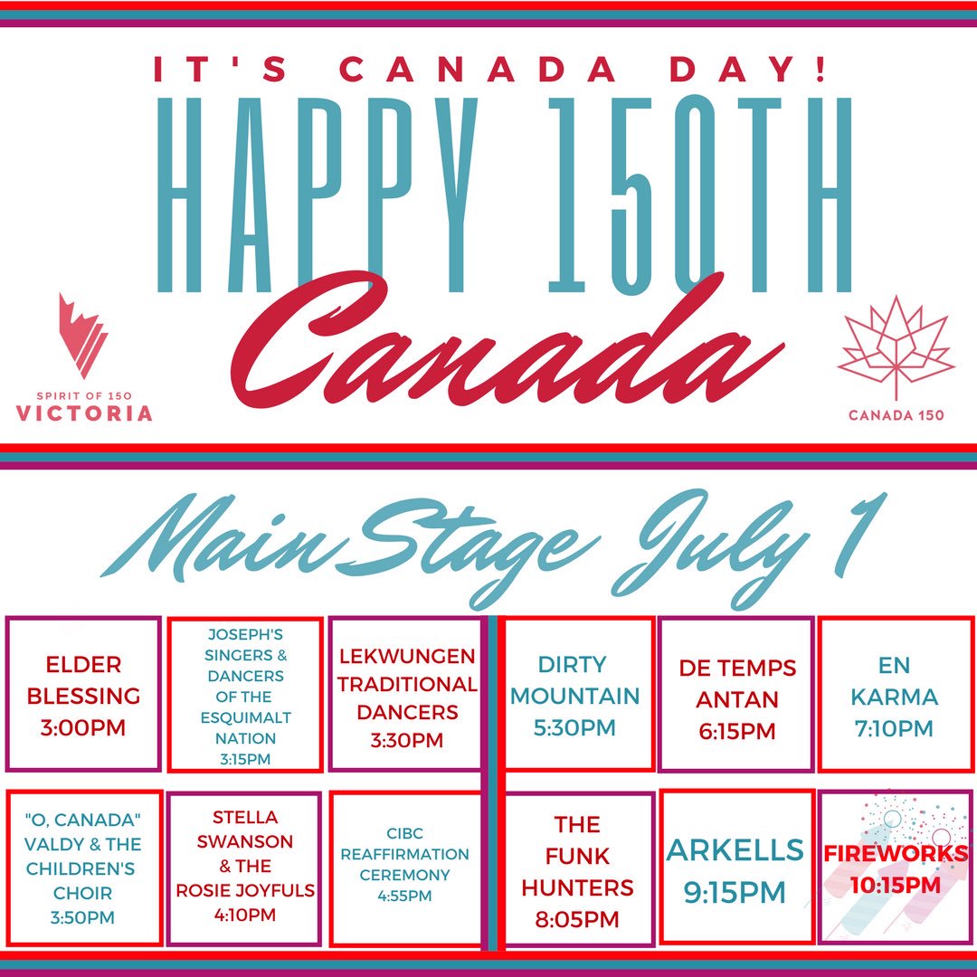 Happy Canada Day! 🇨🇦 
Join us in commemorating Canada's 150th confederation at the Legislature Lawns. #spirit150vic #canada150 #CANADADAY150