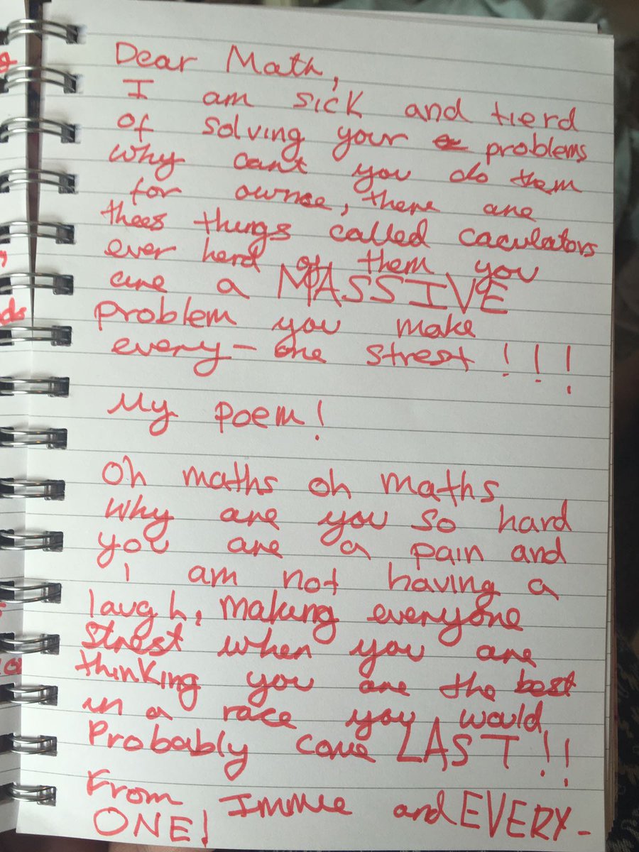 Ruthless1984's tweet photo. I don't think my daughter likes maths..
#mathssucks #primaryschool https://t.co/AdHuVSWAvF