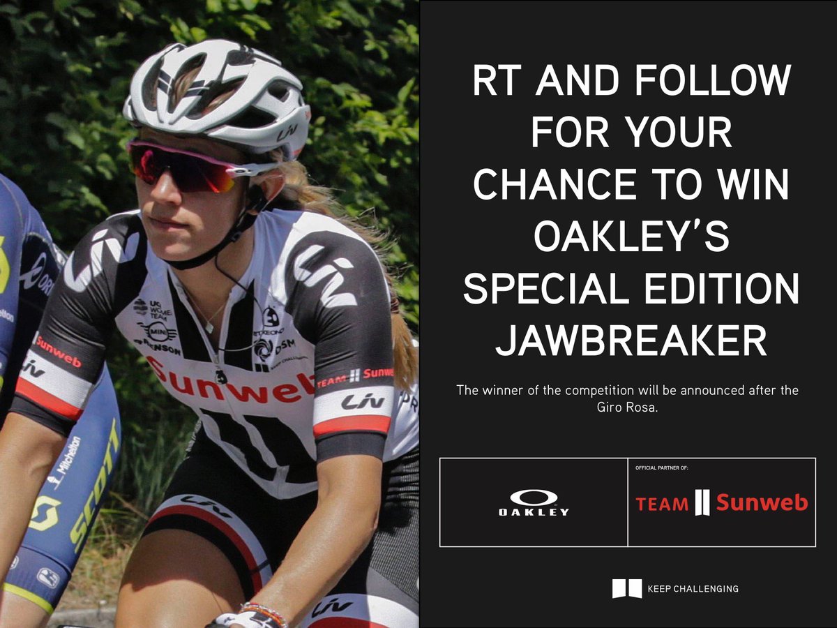 We're giving away one pair of @Oakley special pink edition Jawbreaker. RT and follow for your chance to win! #CantStop 👓