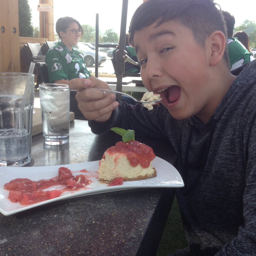 Dessert with the amazing testers at Chop Steak House #yqr #riderday