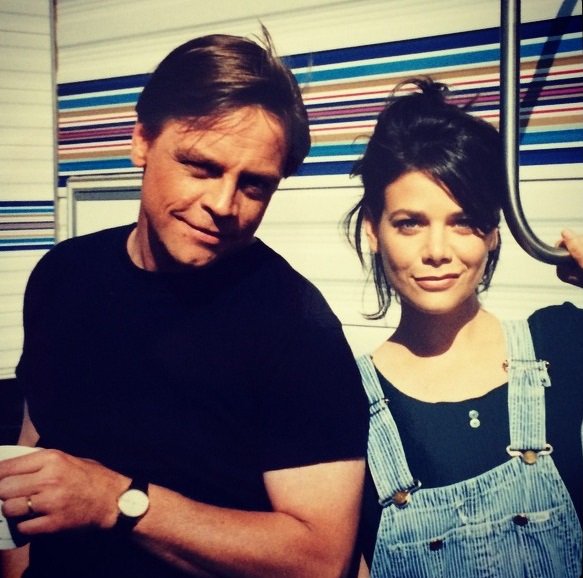 “Mark Hamill with Meredith Salenger on the set of Village Of The Damned. 