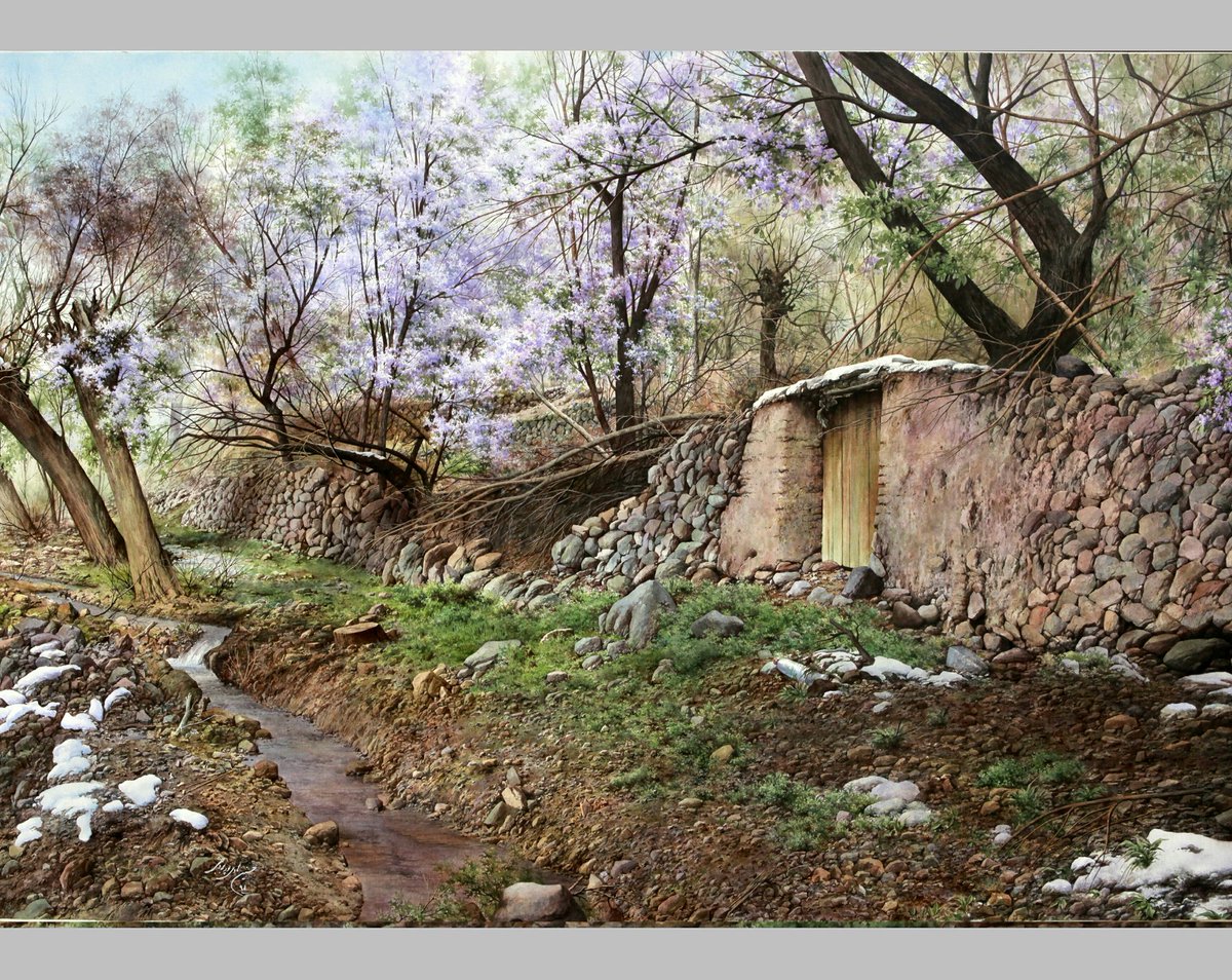 HadipourHossein's tweet photo. Spring In Natanz - 
Watercolor On Canvas 
Size : 168 * 108 
#hyperrealism #oilpainting #drawing #watercolor #portrait #colorpencil #pastel https://t.co/kekJ0gr8WK