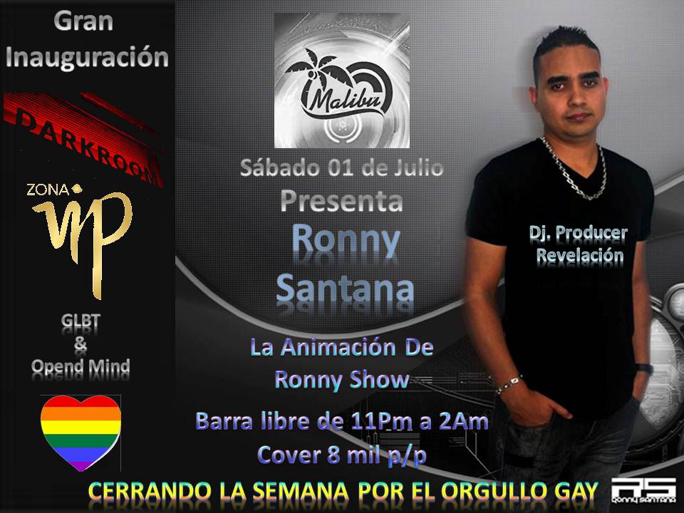 Celebra con nosotros el cierre de la semana por el "<a href="/OrgulloLGBTIVE/">Orgullo LGBTI Venezuela</a> " Con la presentacion de Dj Productor Internacional Ronny Sanana.