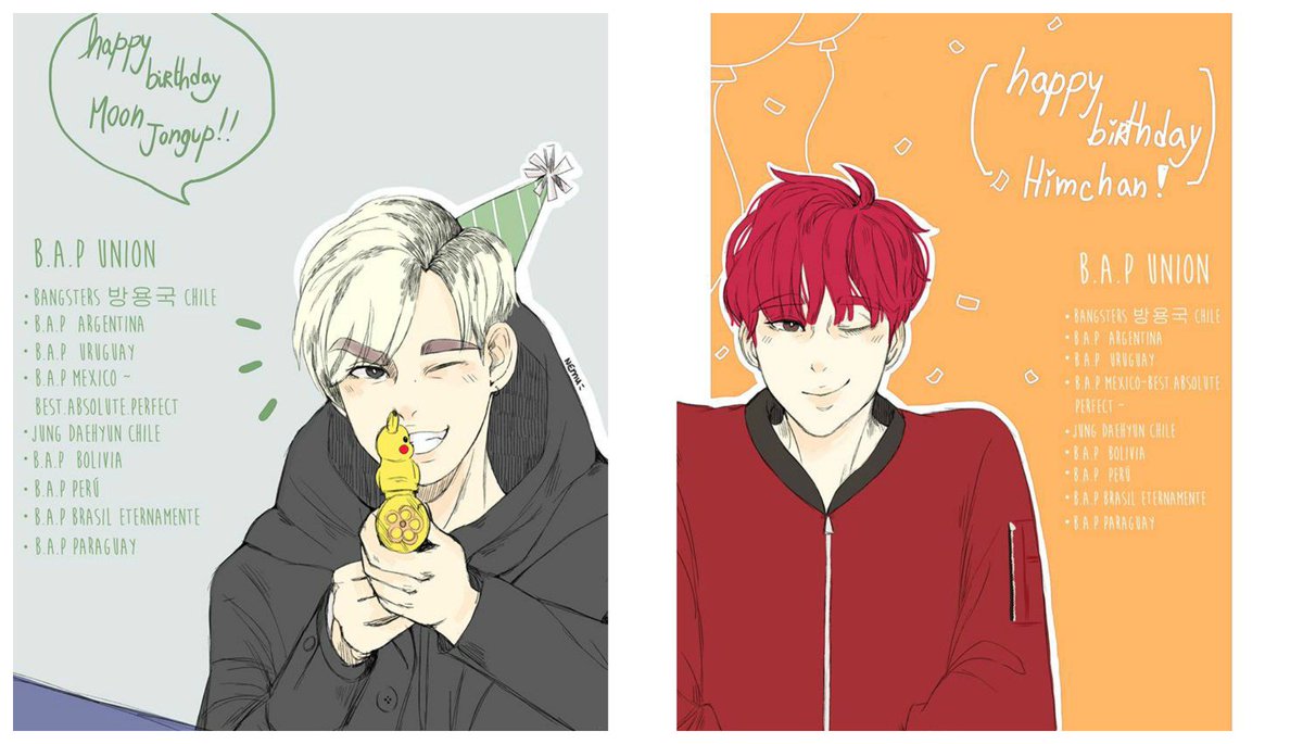 BAPUnion's tweet photo. [RT] #Himchan &amp; #Jongup's Birthday Project♡ Thank you so much for supporting us♦B.A.P UNIÓN♦@Gardenia0419 @ohnemu @BAP_Himchan @BAP_Jongup https://t.co/qFTwzG1vQB