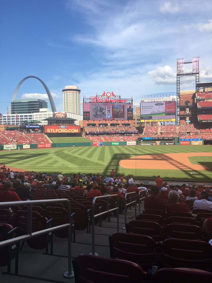 Alice_P_Frazier's tweet photo. Enjoying our #ICBPAC auction item - great seats, beautiful weather, Nats vs Cardinals in St Louis! Let's go Nats! https://t.co/BC7Hn4iPlE