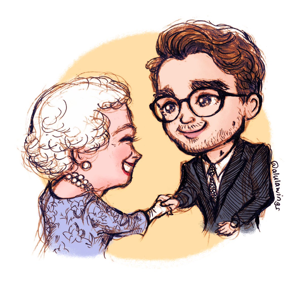alulawings's tweet photo. Made a little drawing of Liam Payne meeting the Queen at the #QueensYoungLeaders event ✨ https://t.co/CeSgd6T1lv