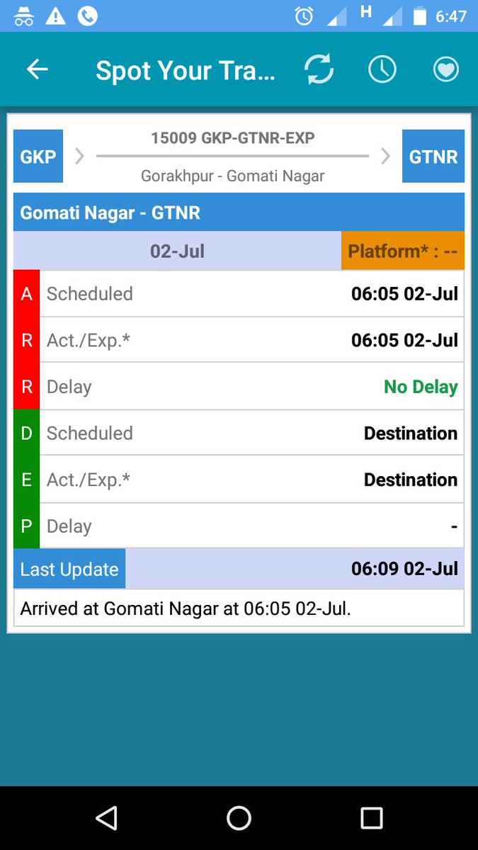 GYsingh22's tweet photo. @RailMinIndia @IR_EDCHG What rubbish!
Train is moving from Barabanki rly st. and status is arrived at Gomati Nagar rly. st.
Kindly @sureshpprabhu Ji, look in this. https://t.co/P729NOtdH6