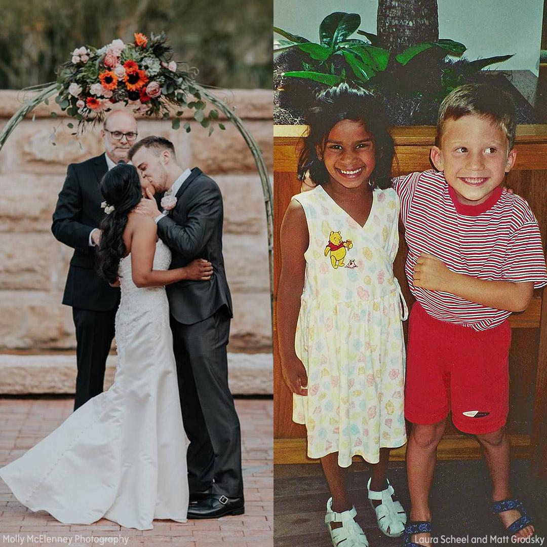 ABC13 Houston 在Twitter 上："At age 3, Matt Grodsky declared his intention to  marry Laura Scheel! Now the preschool sweethearts are married!  https://t.co/Q3Nz6bh5lL https://t.co/DEXM7k5dsi" / Twitter