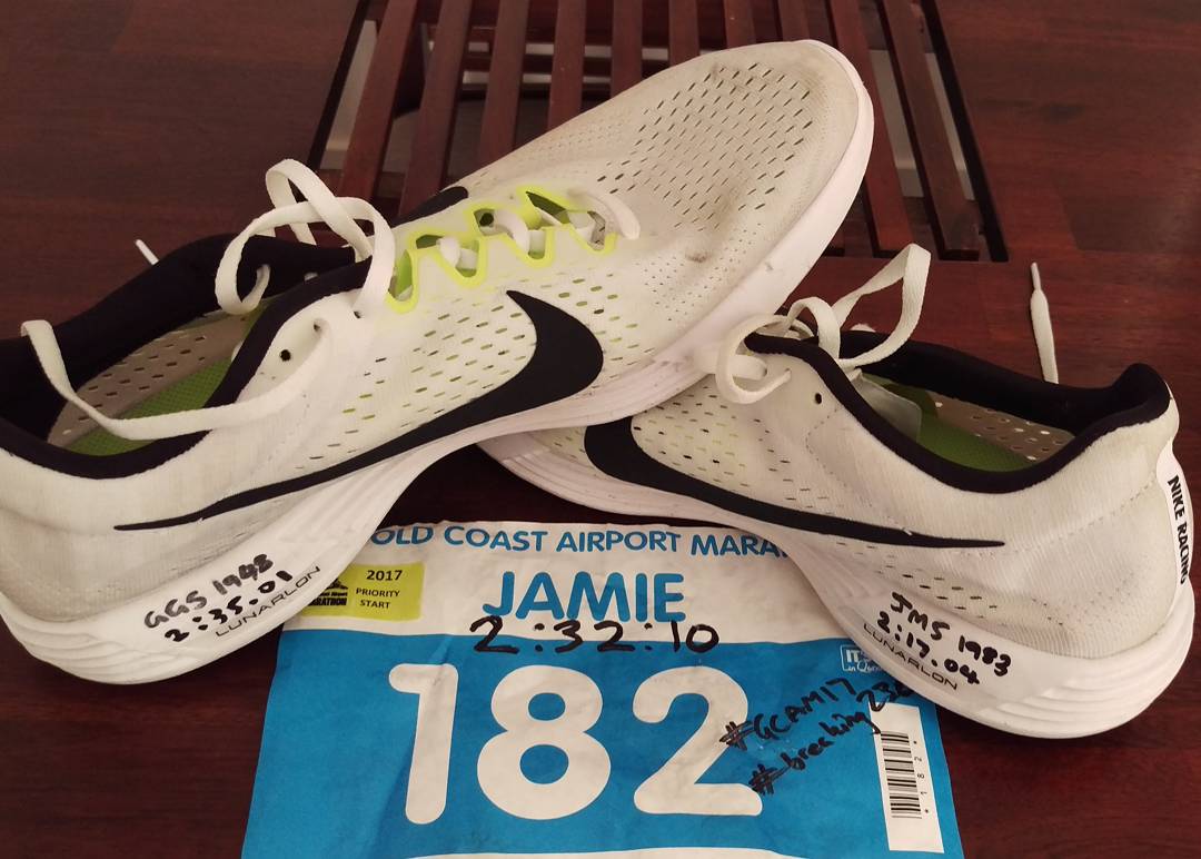 jamiestanley85's tweet photo. Marathon training | Day 173 | Today I completed my 1st marathon. Dad & Grandpa's PBs came with me | @GCMarathon #GCAM17 #breaking230 https://t.co/ns4jI7SS7Q