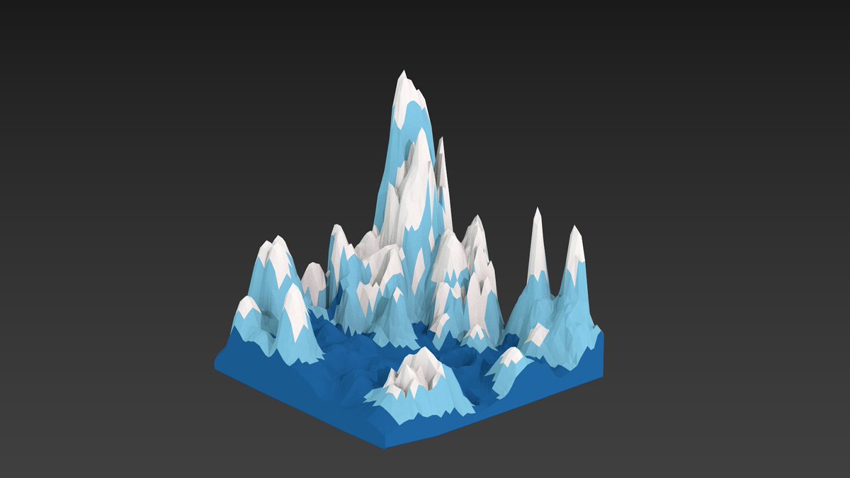 Quick Ice Mountain Landscape Concept #lowpoly #3D #Blender3d