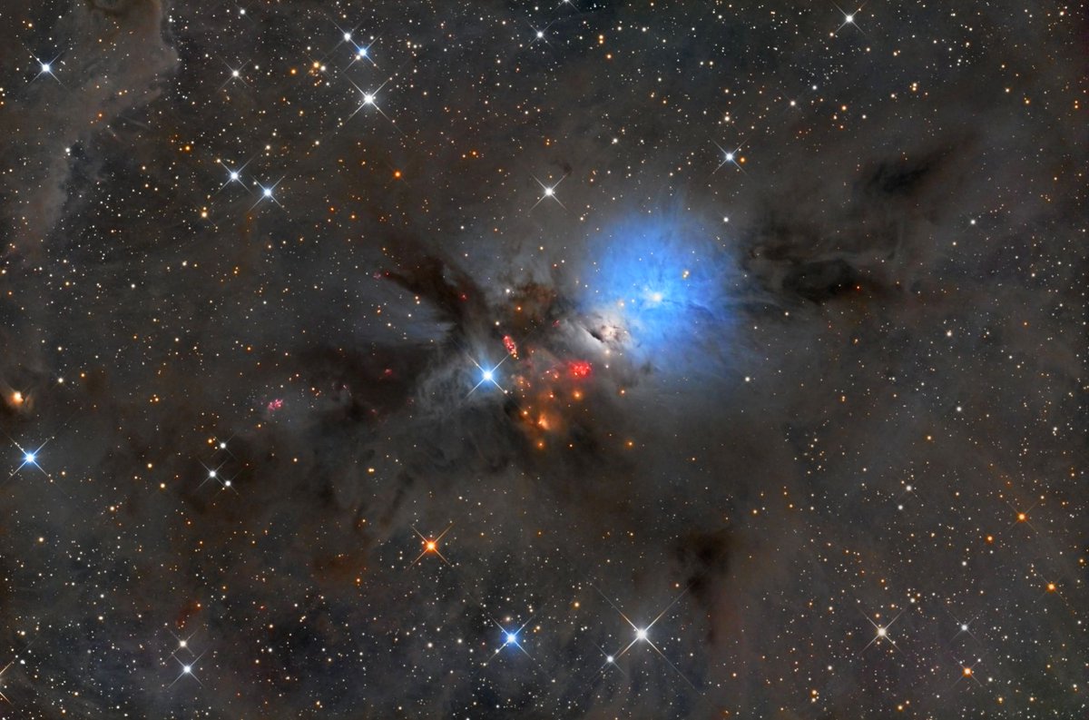 willbaren's tweet photo. Vivid colours shining through the dust belie the chaos of star formation in NGC 1333 | #space AAE/A.P. Rodriguez https://t.co/yln3s5usSb https://t.co/5rErjBAXVf