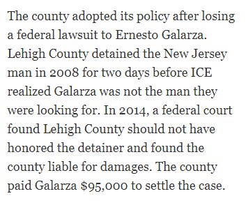 A huge liability guiding so-called sanctuary cities: sometimes ICE, which has zero power to arrest a US citizen, arrests US citizens.