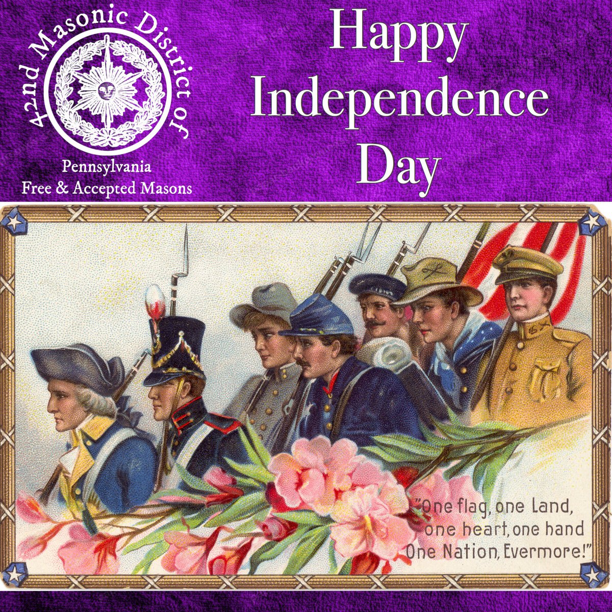 PA42MasonicDist's tweet photo. Happy 4th of July from the DDGM and all the Officers and Members of the 42nd Masonic District of Pennsylvania!! We hope you have a fun day! https://t.co/hwAu8WOB5Q