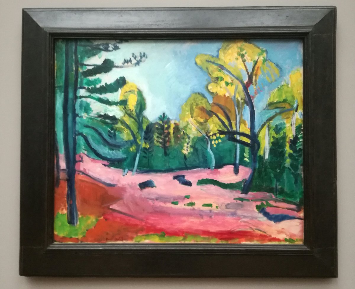 plantmorphy's tweet photo. Electric! The Forest at Fontainebleau, Matisse, 1909.  A new loan on show @NationalGallery #fauve #plantart #france https://t.co/zNuBe4IhAk