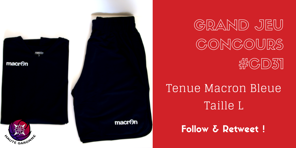 Comitebasket31's tweet photo. 🎁[Grand Jeu-Concours ] #5
Follow et Retweet @Comitebasket31 afin de gagner une tenue @MacronSports !  #JeuConcours #jeu https://t.co/FvsdKRdY7G