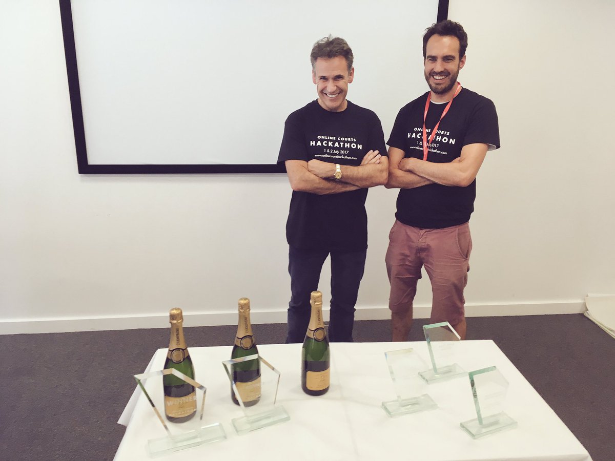 The masterminds behind the #OnlineCourts #hackathon <a href="/richardsusskind/">Richard Susskind</a> &amp; <a href="/JimmyVestbirk/">Jimmy V</a>