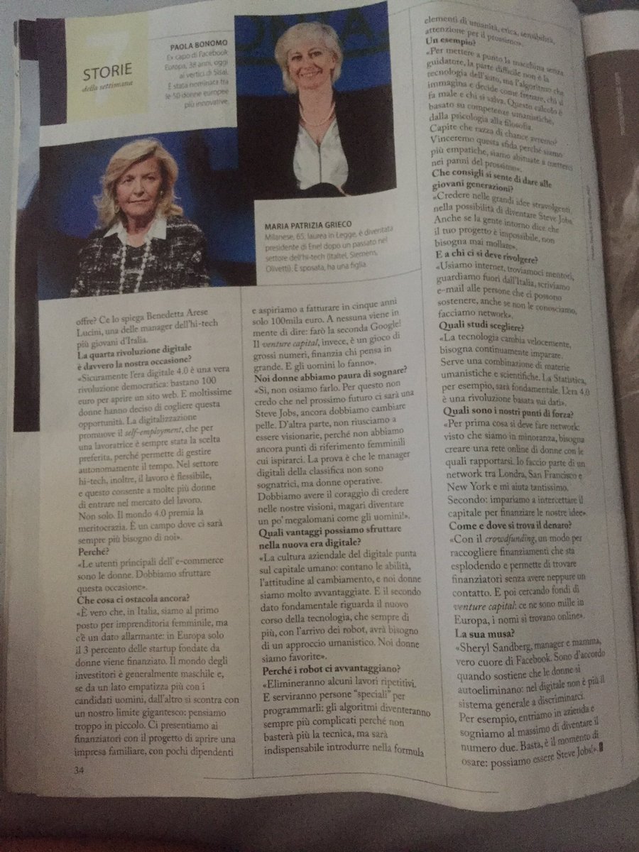 SilviaStrada1's tweet photo. Donne, dobbiamo imparare a pensare in grande. Italia prima in UE per donne alla guida di imprese digitali @dettaarese #Effe @AgenziaGiovani https://t.co/UbOWRBEzJj