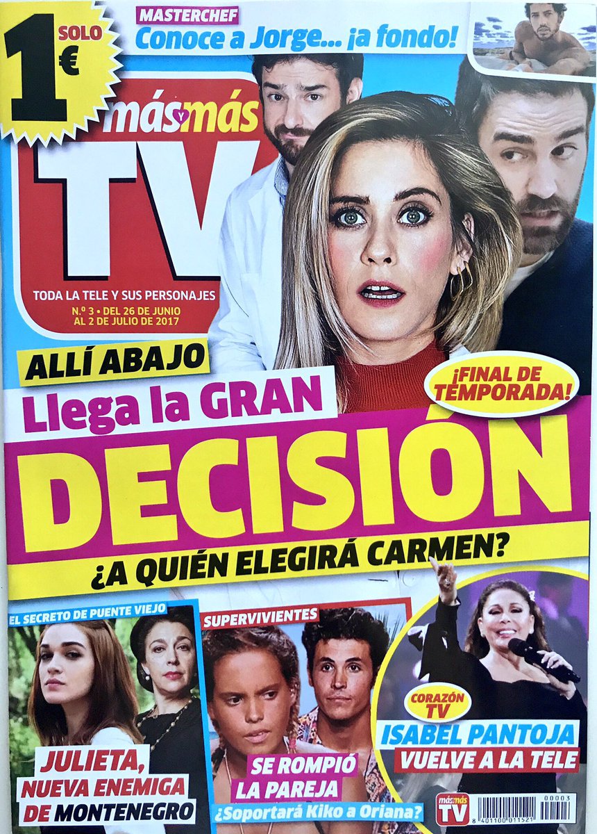 #AllíAbajo protagonizó la portada de esta semana de la revista "MásYMás TV". ¡El final de temporada ya está aquí! 📺