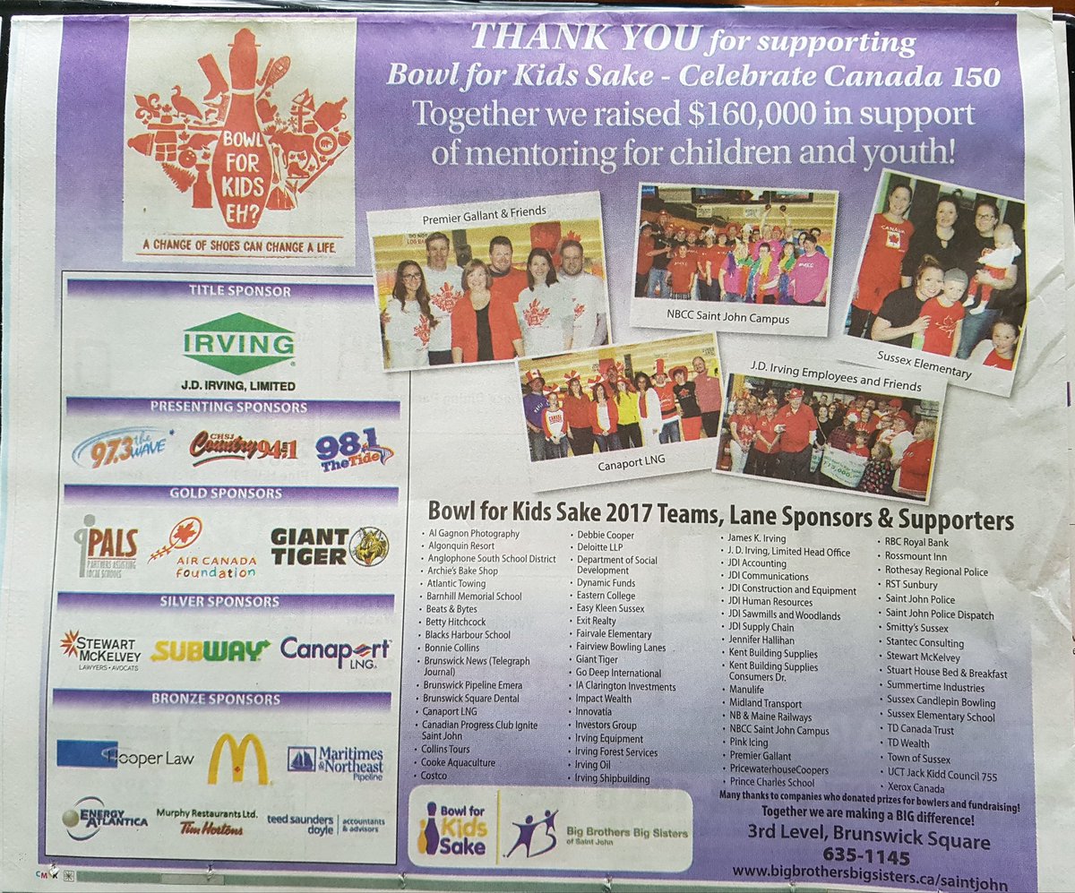BBBSSaintJohn's tweet photo. Thank you to everyone who made #BFKS a BIG Success! #CanadaDay2017 #Canada150 #mentoringmatters #relationships #helpkidssucceed https://t.co/KX1bbjKrDI