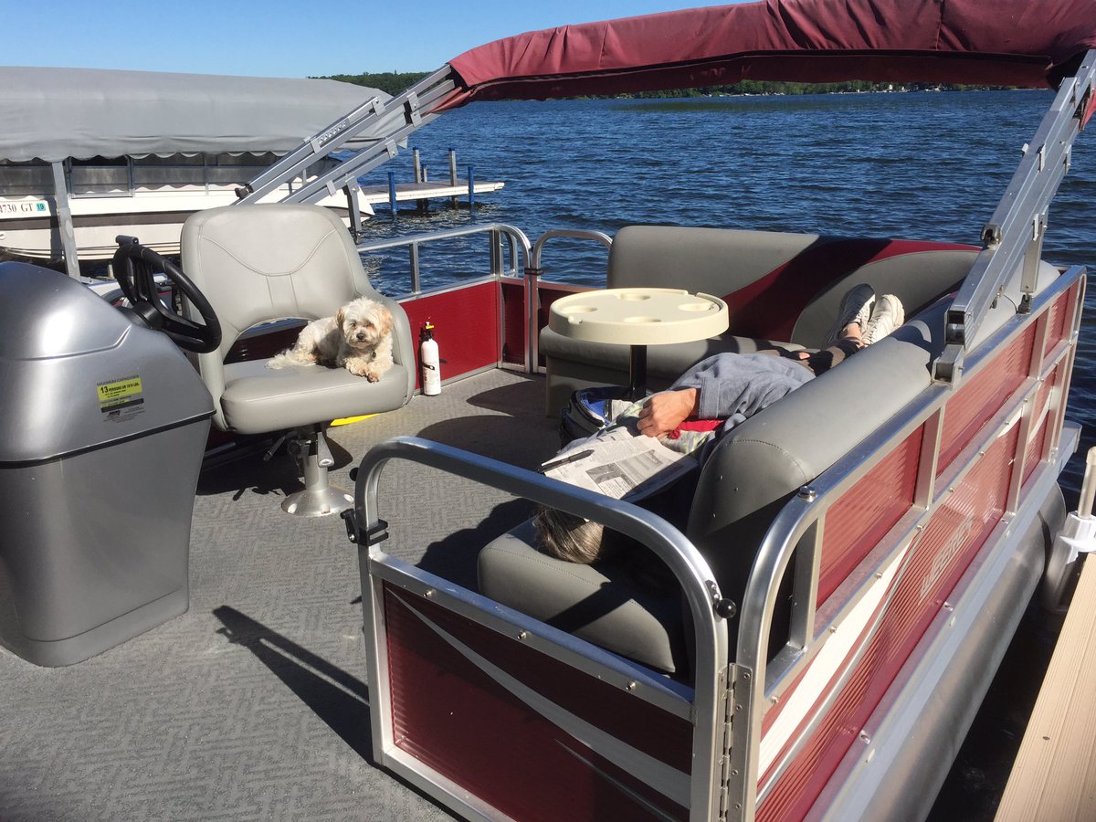 marpok's tweet photo. When the fuel pump fails on your pontoon on the holiday weekend https://t.co/Zlfhl78a0C