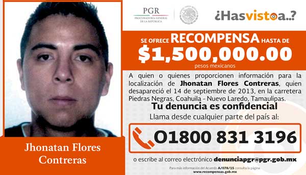 FGR_Sin's tweet photo. #HasVistoA Se ofrece recompensa de hasta $1,500,000 pesos mexicanos. https://t.co/DUNY9gNZSE