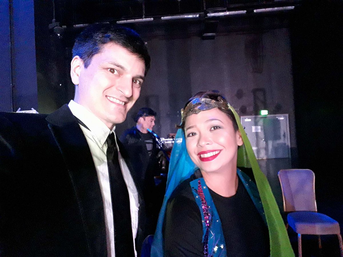 kuyamanzano's tweet image. With Ayam Barredo, performer and cousin hihi for Solaire Theater show of Repertory Philippines' 50th Anniv #rep50 #theaterlife #actorslife