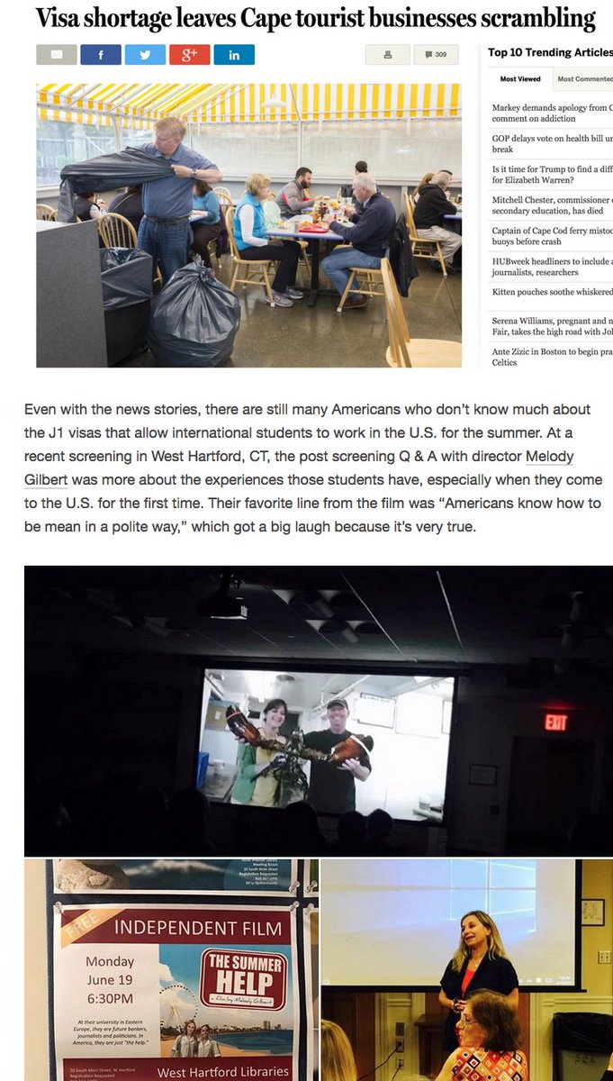 TheSummerHelp's tweet image. See pics from screenings in CT at @whpl + #Ptown at @WatersEdgeCin. Plus news about visa shortages here: thesummerhelp.com/2017/06/27/vis… #j1 #visa