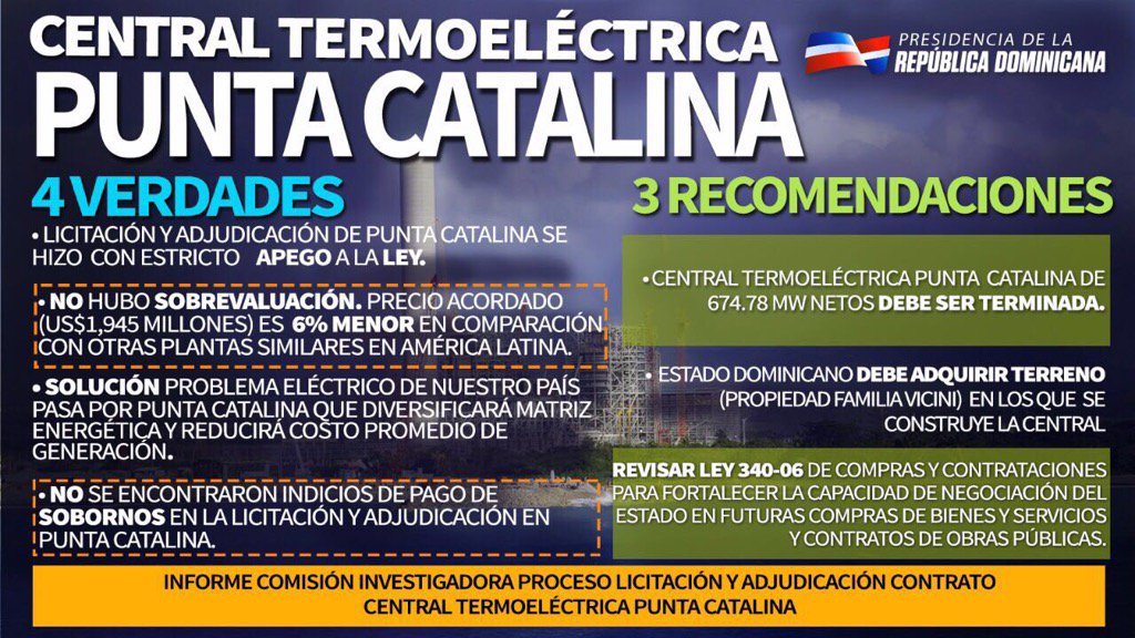Central Termoeléctrica Punta Catalina, 4 verdades y 3 recomendaciones presidencia.gob.do/infografia/cen…