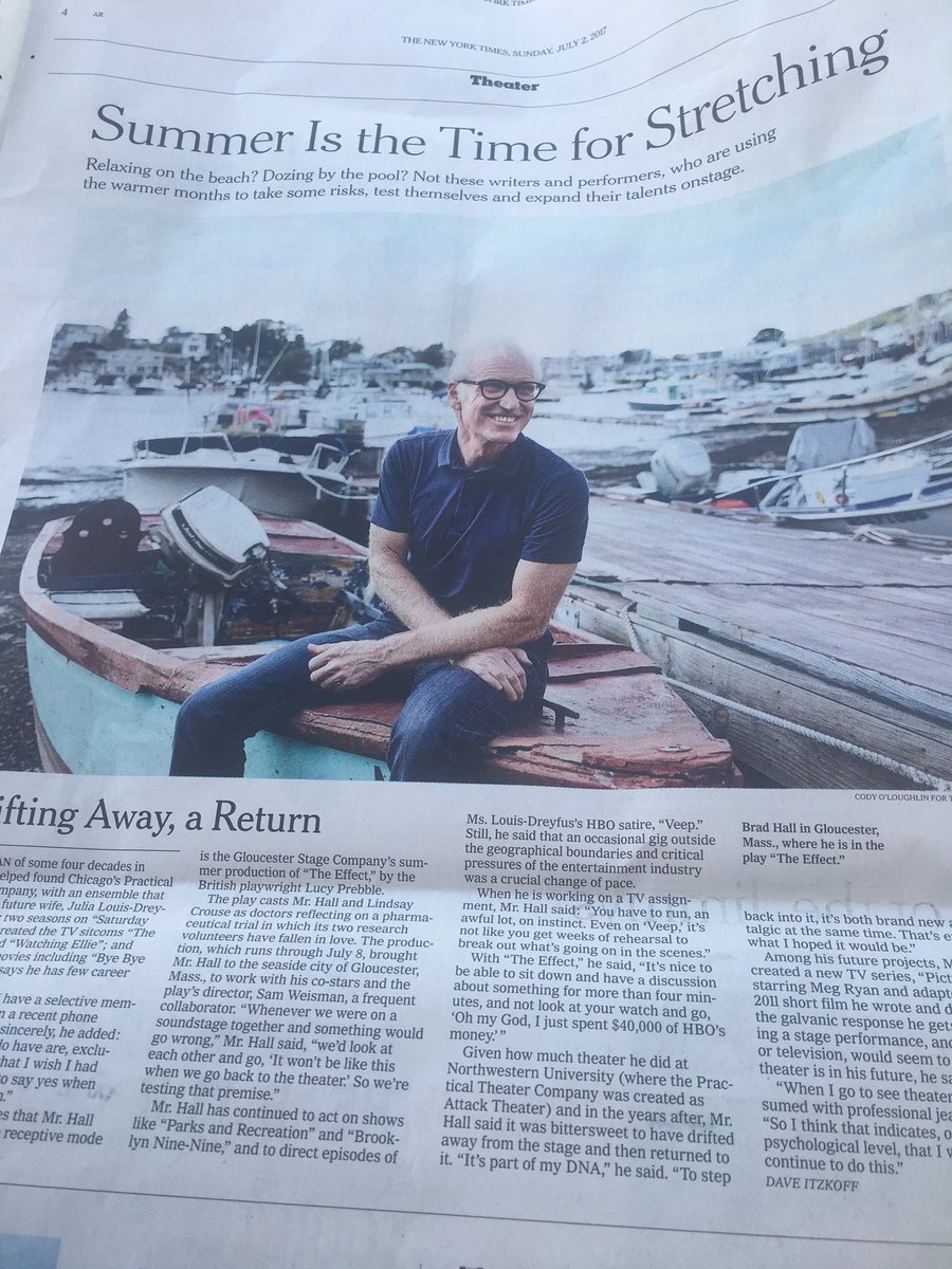 haddadmedia's tweet photo. .#bradhall rocks @GloucesterStage + @nytimes today @OfficialJLD #Veeples https://t.co/UTXeOU0M8W