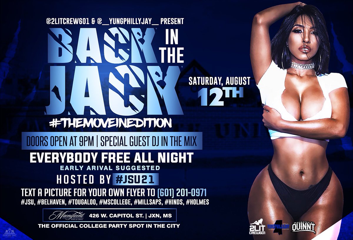 Quinnt_turntup's tweet photo. ❗️Sat August 12th | #BITJA 🌃 #MoveInEdition 📦 | Everybody Free All Night 😳 | at Club Macnificent | @DariusHenson_ @Quinnt_turntup | #Jsu21 https://t.co/zm37IQu6ht