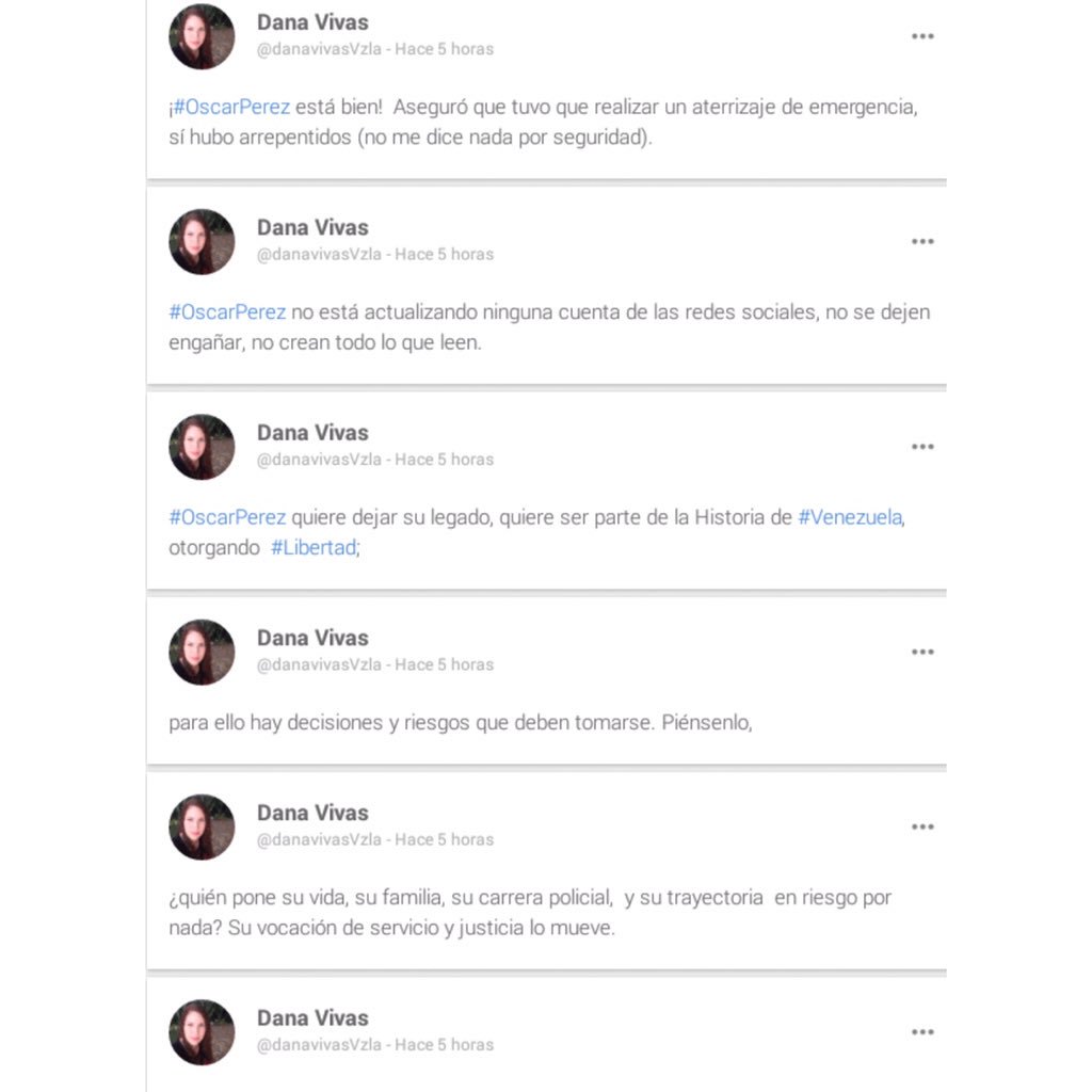 CATERINAV's tweet photo. #2Jul ATENCIÓN Danahis Vivas,esposa del Inspector del Cicpc, Óscar Pérez, aseguró que su esposo “está bien y que pronto llegará la libertad" https://t.co/bY7ekzwqf2