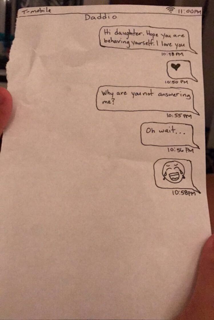 So my friend got her phone taken away and her dad slid this under her door