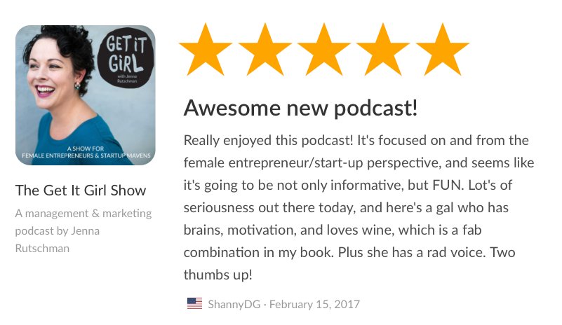 We LOVE to see reviews from listeners of the show! Thanks for helping to spread the word! #womeninbusiness #ladypreneur