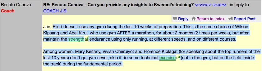 The best Kenyan marathons don't use strength training in the gym for the 10 weeks leading up to a marathon. Take a moment and consider why.