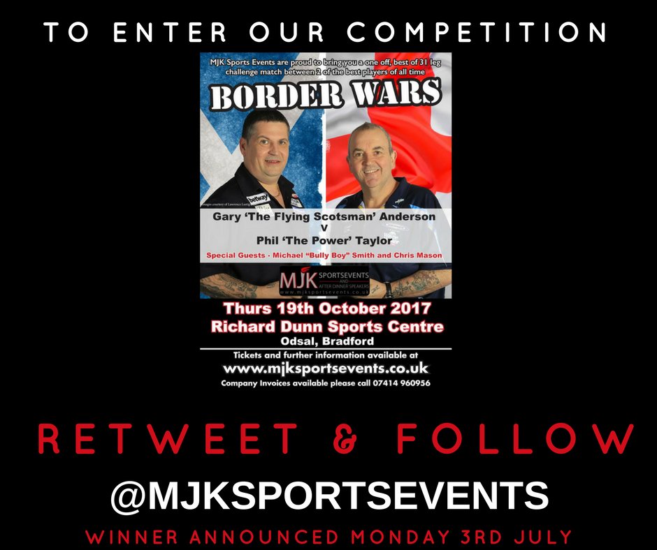 It's been a while so RETWEET & FOLLOW for your chance to WIN two tickets to Border Wars on October 19th in Bradford mjksportsevents.co.uk/events/border-…