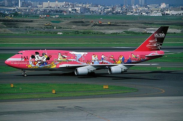A Special Mickey Mouse & Disney Characters Livery on the Japan Air