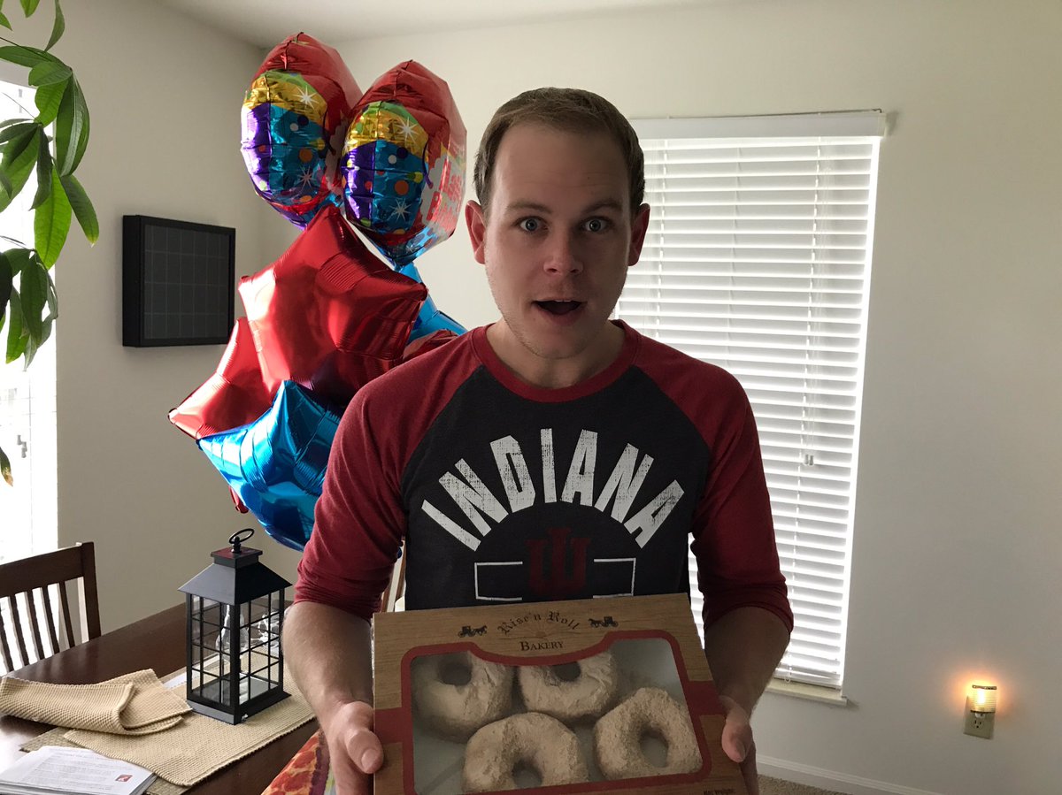 gregbobos's tweet image. When one of the best tastes of #michiana makes an appearance in #dayton for your birthday. @RiseNRollBakery for the win!