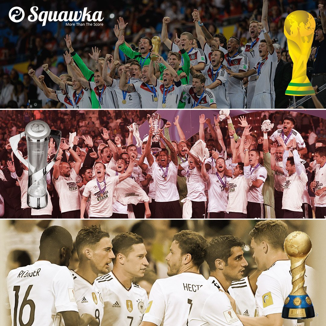 World Cup champions 🏆
European U21 champions 🏆
Confederations Cup champions 🏆

Germany are a formidable force at all levels. 🇩🇪