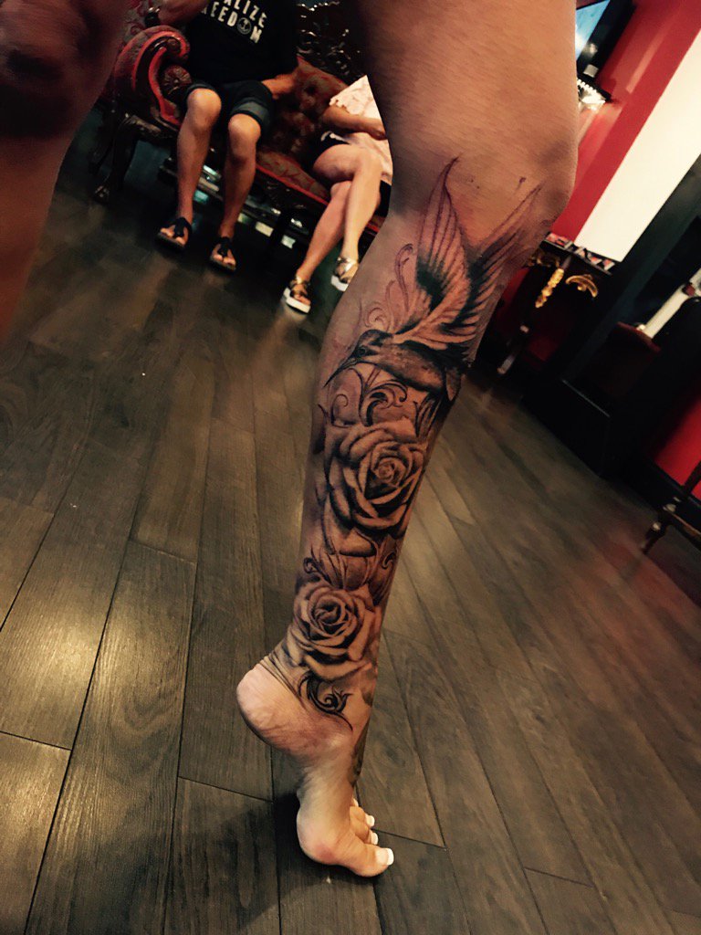 Big shout out to Miami tattoo company for starting my leg piece