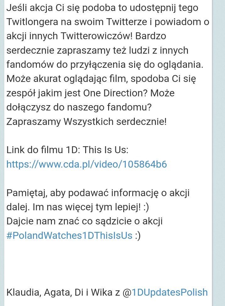 xluvvmyloux's tweet photo. już nie mogę się doczekać
DAWAJCIE RT ŻEBY WIĘCEJ OSÓB SIĘ DOWIEDZIAŁO
#PolandWatches1DThisIsUs https://t.co/dftqrGgUu5
