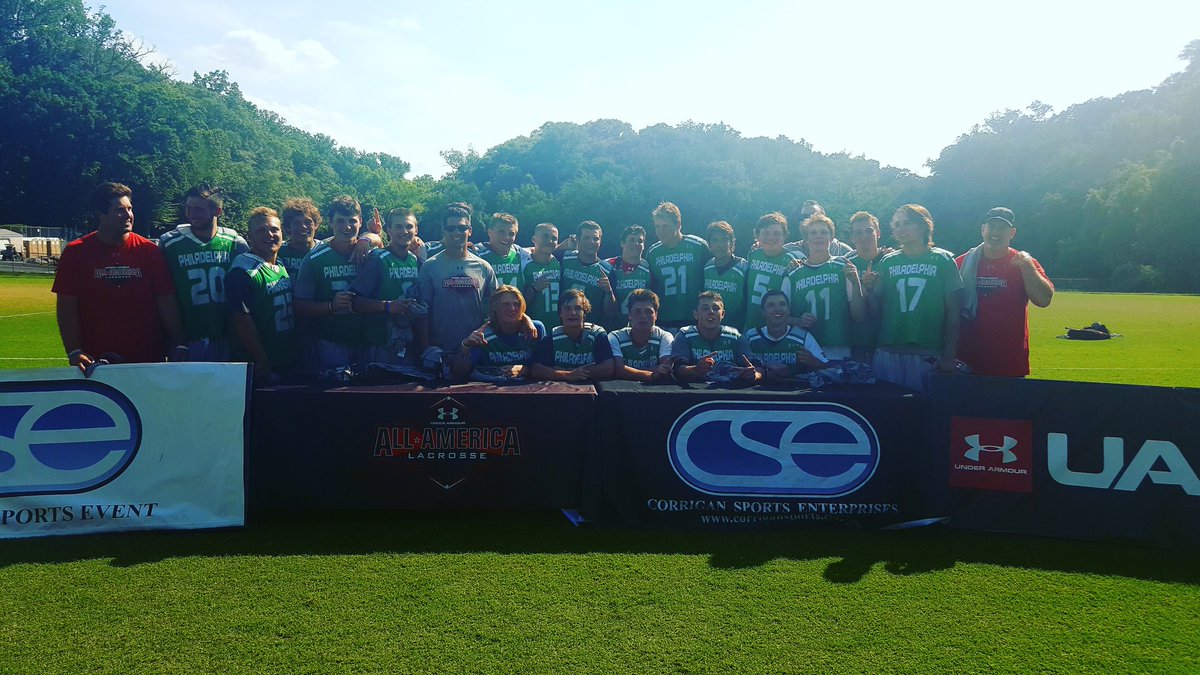 Inside_Lacrosse's tweet photo. Philly wins #UAALLAMERICA Highlight title, 9-8, in OT over NJ. Promptly breaks into @Eagles fight song. #flyeaglesfly https://t.co/JdkiI8cBpi