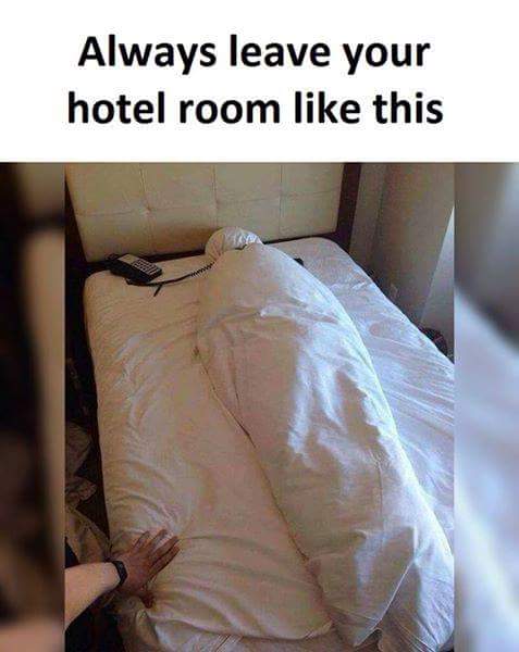 cipherfacts's tweet image. Always leave your hotel room like this.