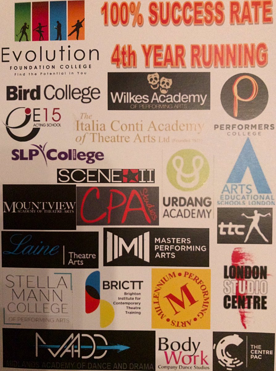 4years in a row 100% success! Our class of 2016/17 Students were accepted to train at the following colleges from September! 💚❤💙💛