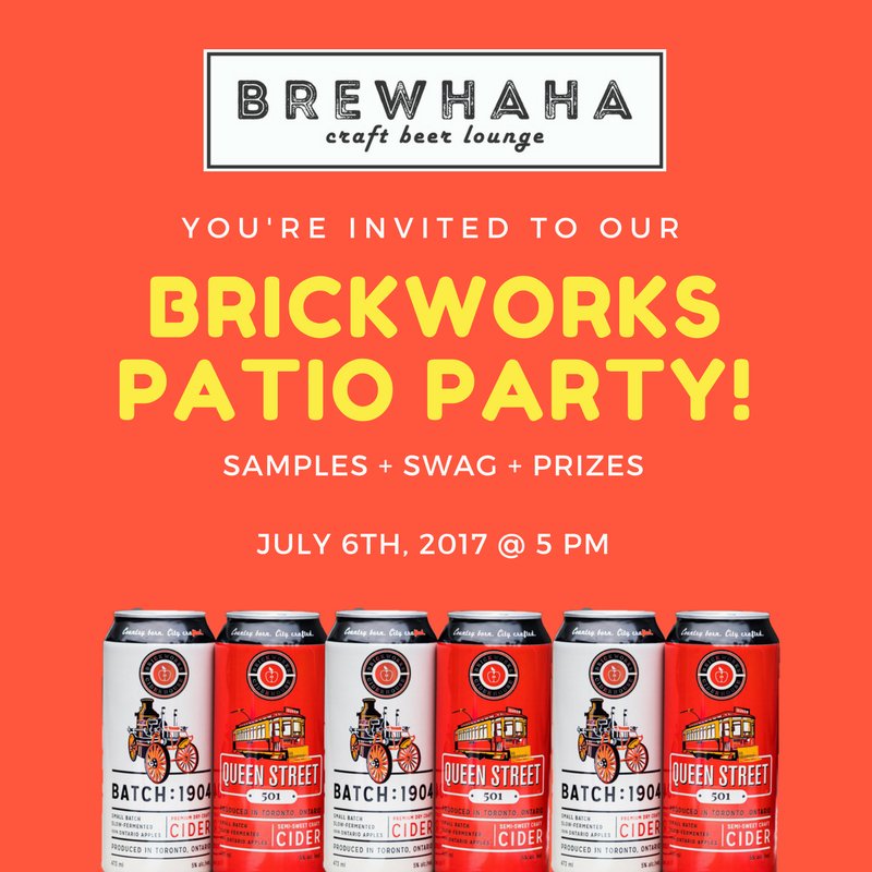 brewhahabar's tweet photo. Do you love @BrickWorksCider? Do you like to have #fun? Then mark your calendar &amp; come out Thursday night! 😁 #patioparty #local #cider https://t.co/DXLSENjd5H