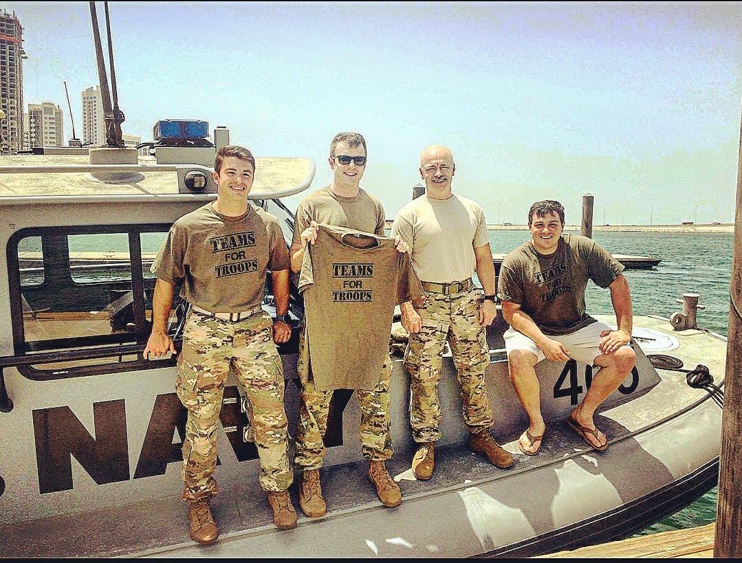 Teams_4_Troops's tweet photo. CPT Alaniz, 1LT Vines, SPC Lovvorn, and SSG Morrison checking in from Bahrain! #thankyou https://t.co/OEBrTJYbY3