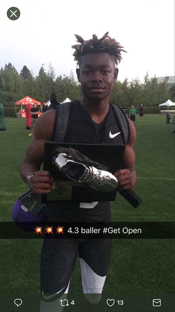 Nathanapirtle's tweet image. Congrats to @Kingathlete5 "OFFICIALLY" THE FASTEST HIGH SCHOOL FOOTBALL PLAYER IN THE NATION !DNA! Go follow my lil big cousin🥋🏈🥇🏆@OBJ_3