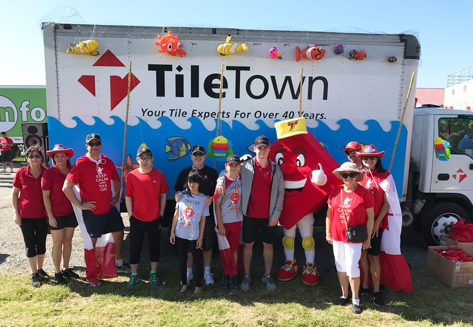 TileTownTYLER's tweet image. Great Day with the team from the @MyTileTown Richmond at the @SalmonFest Canada Day Parade.   #Canada150 #SalmonFest