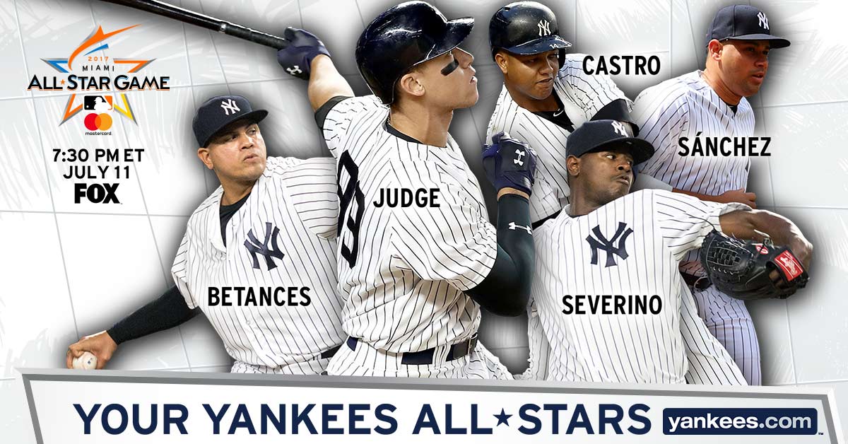 Five Yankees Among Those Selected to MLB AllStar Game Overtime